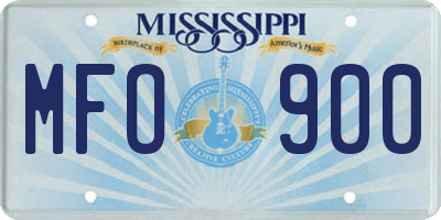 MS license plate MFO900