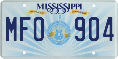 MS license plate MFO904