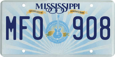 MS license plate MFO908