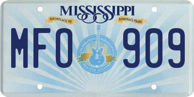 MS license plate MFO909