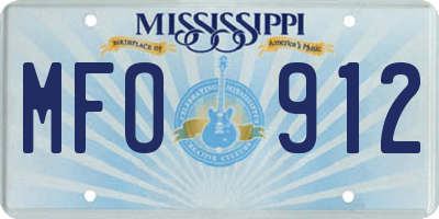 MS license plate MFO912