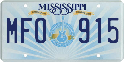 MS license plate MFO915