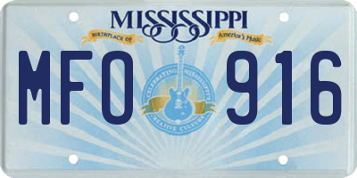 MS license plate MFO916