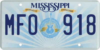 MS license plate MFO918