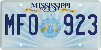 MS license plate MFO923