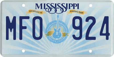 MS license plate MFO924