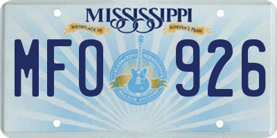 MS license plate MFO926