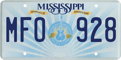 MS license plate MFO928