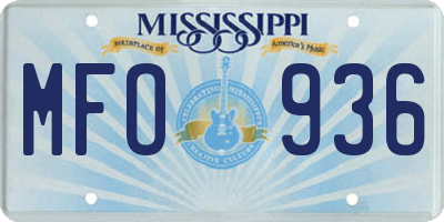 MS license plate MFO936