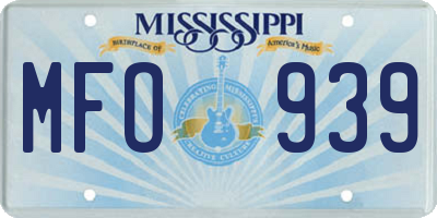 MS license plate MFO939