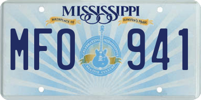 MS license plate MFO941