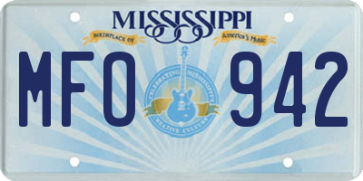MS license plate MFO942