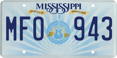 MS license plate MFO943