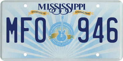 MS license plate MFO946