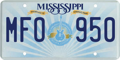 MS license plate MFO950