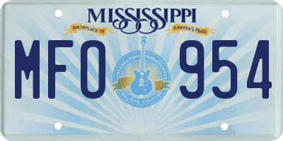 MS license plate MFO954
