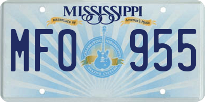 MS license plate MFO955