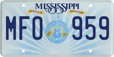 MS license plate MFO959