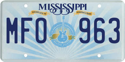MS license plate MFO963