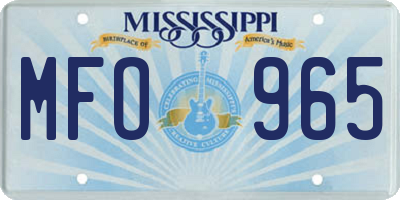 MS license plate MFO965