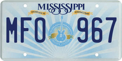 MS license plate MFO967