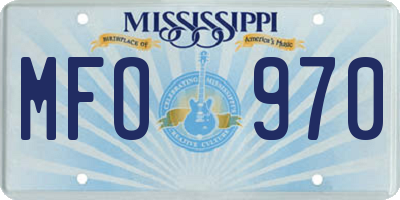MS license plate MFO970