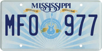 MS license plate MFO977