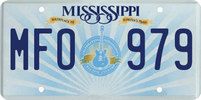 MS license plate MFO979