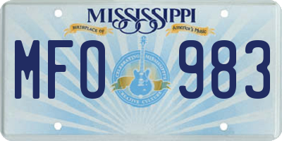MS license plate MFO983