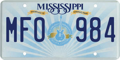 MS license plate MFO984