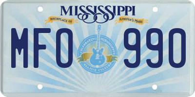 MS license plate MFO990