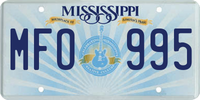 MS license plate MFO995
