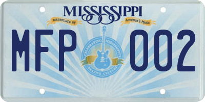 MS license plate MFP002