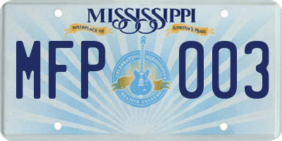 MS license plate MFP003