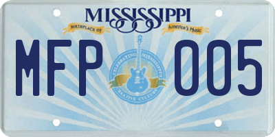 MS license plate MFP005