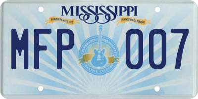 MS license plate MFP007