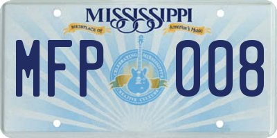 MS license plate MFP008