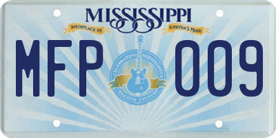 MS license plate MFP009