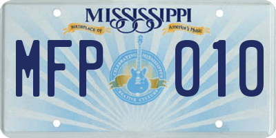 MS license plate MFP010