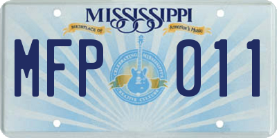MS license plate MFP011