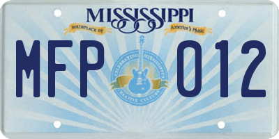 MS license plate MFP012