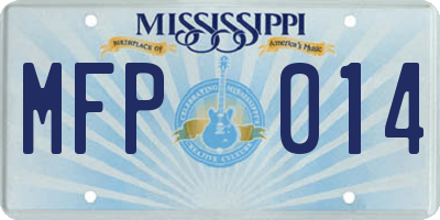MS license plate MFP014