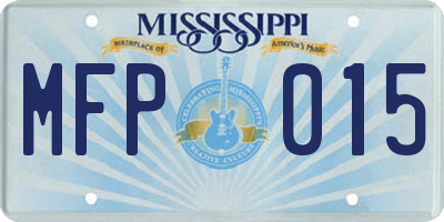MS license plate MFP015