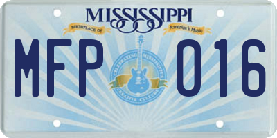 MS license plate MFP016