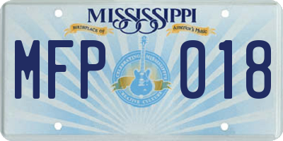 MS license plate MFP018