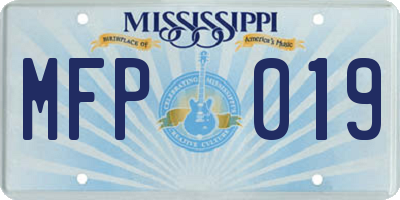 MS license plate MFP019