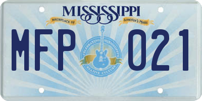 MS license plate MFP021