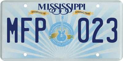 MS license plate MFP023