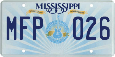 MS license plate MFP026