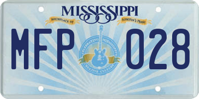 MS license plate MFP028